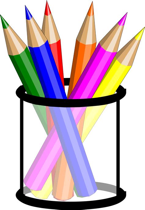 Pencil Cup By Hsayin Cup Filled With Colored Pencils On