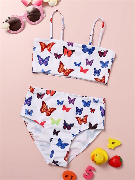 Girls Butterfly Print Bikini Swimsuit Shein Usa Swimsuits Outfits