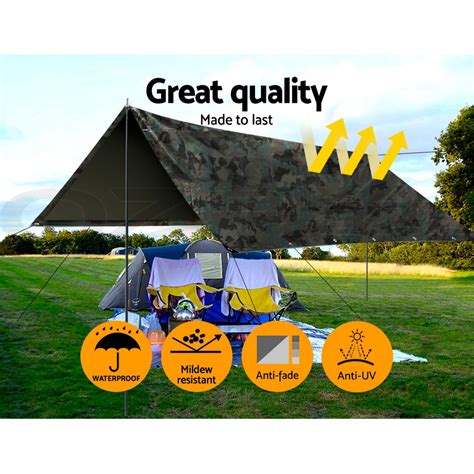 Instahut Tarpaulin Tarp Poly Tarps Heavy Duty Canvas Camping Cover Tent