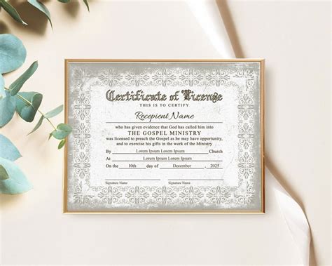 Editable Pastor Appointment Certificate Template Printable Etsy