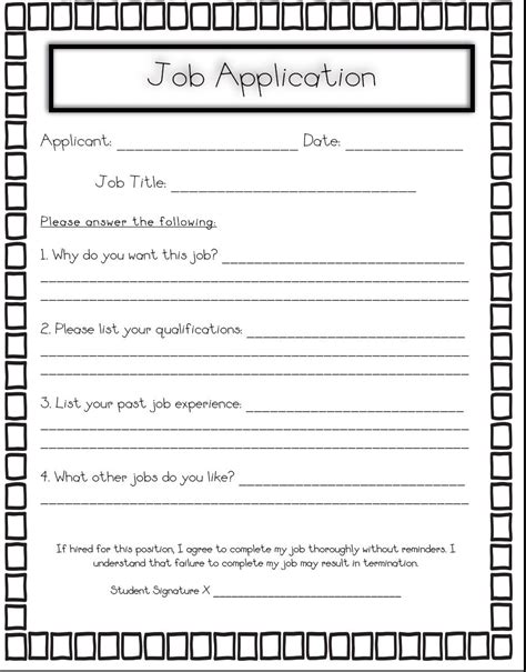 Free Printable Job Application Worksheets
