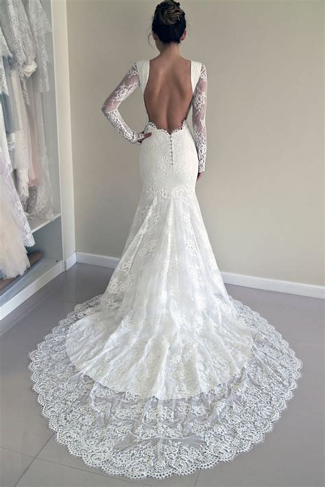 Lace Wedding Dress Long Sleeve Wedding Dress Mermaid Wedding Dress