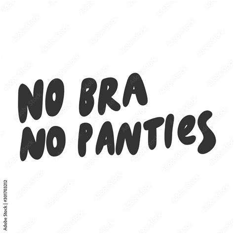 no bra no panties sticker for social media content vector hand drawn illustration design