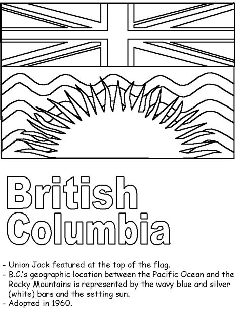 British Columbia Flag Coloring Page Sophia Conner Info