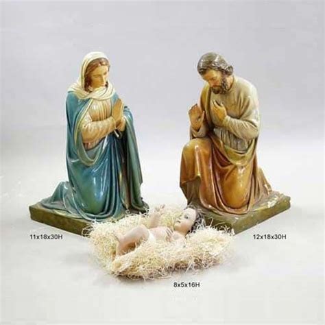 Buy Nativity Set Of Statues Of Jesus Mary And Joseph Full Color Figures
