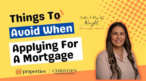 Things To Avoid When Applying For A Mortgage Youtube