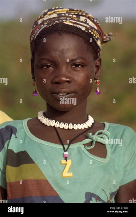 Near Niamey Niger Young Fulani Woman Wearing Cowrie Necklace