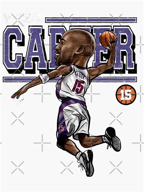 Vince Carter Cartoon Sticker For Sale By Richardreesep Redbubble