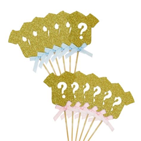 gender reveal cupcake topper set