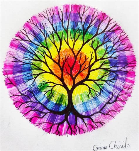 The Tree Of Life And The Colors Of The Rainbow By Chirila Corina