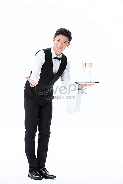 Male Waiter Holding Champagne Glass Serving Picture And Hd Photos