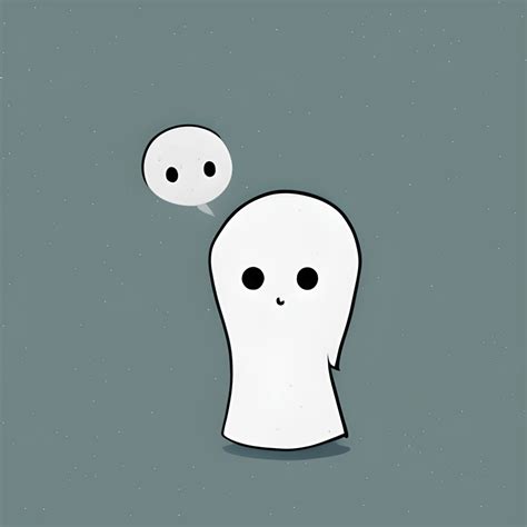 Kawaii Cute Ghost Illustration · Creative Fabrica