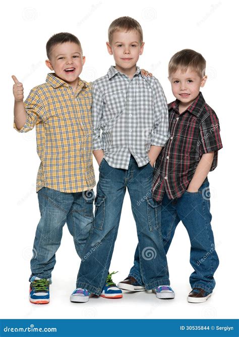 Three Happy Young Boys Stock Photo Image Of Casual European 30535844