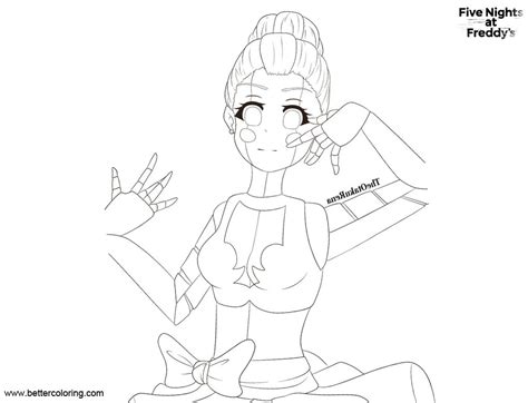 Fnaf Coloring Pages Sister Location Ballora By Theotakurena Free