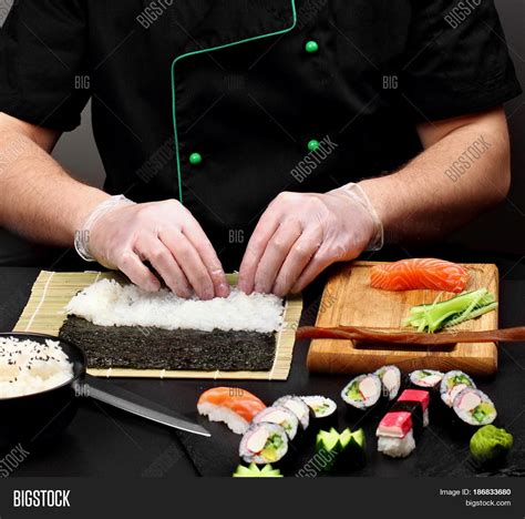 Chef Making Sushi Image And Photo Free Trial Bigstock