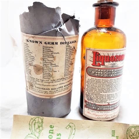 Vintage Quackery Medicine Liquozone Bottle With Excellent Etsy