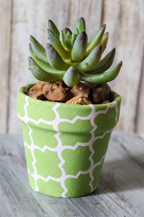 Diy Fabric Covered Flower Pots With Dollar Store Materials
