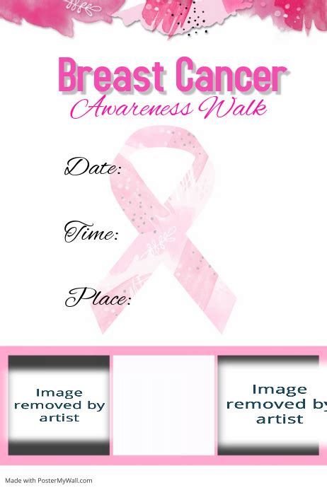 Breast Cancer Walk Fundraiser Pink Flyer Poster Template Postermywall