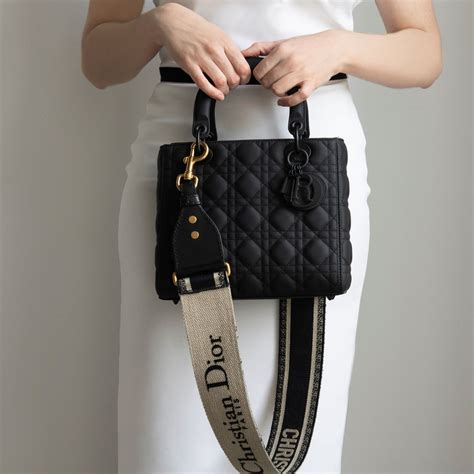 Dior Black Calfskin Cannage Ultra Matte Medium Lady Dior Bag Dior Ca