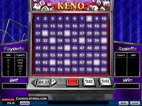Playing has never been so easy! Free Keno game (Playtech) | Casino Listings