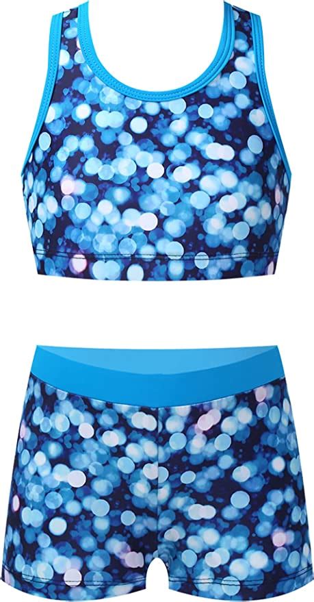 Yizyif Kids Girls Two Piece Tankini Sets Bikini Swimsuit Swimming
