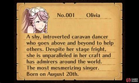 Olivia Main Characters Part 2 Character Guide Fire Emblem