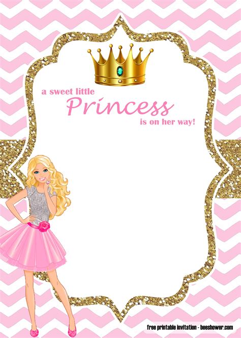 Princess Baby Shower Invitation Pink Gold African American Princess