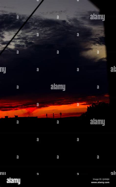 Beautiful Bloody Sunset Stock Photo Alamy
