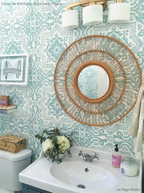 Wall Stencils The Secret To Remodeling Your Bathroom On A Budget