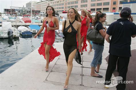Stars And Bars Girls In The Monaco Harbour At Monaco Gp