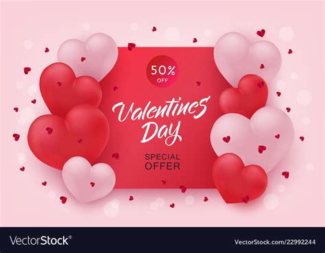 Happy Valentines Day Special Offer Design Vector Image