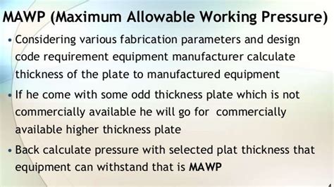 What Is Mawp Difference Between Mawp Design Pressure And Operating