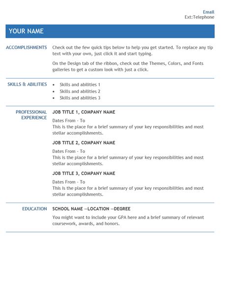 Make sure that you are using a professional email address. Internal Transfer Resume Template | FreeTemplatesPro