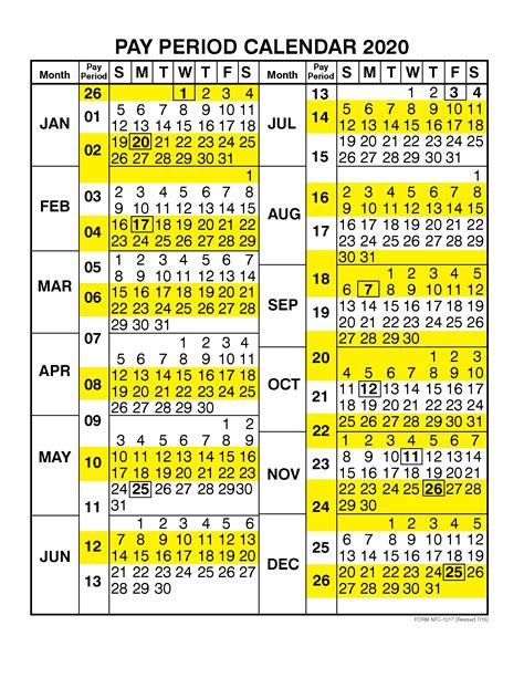 2020 Government Payroll Calendar Template Calendar Design