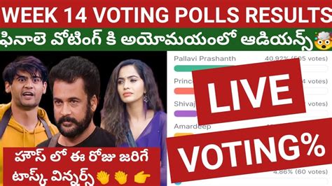 Bigg Boss Telugu Th Week Voting Polls Results What Happens In Today S Episode Task