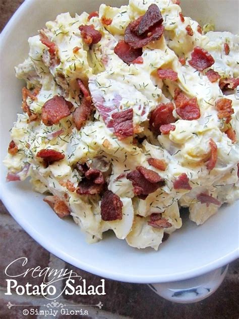 This might be the most american recipe on my site. Creamy Potato Salad With Bacon - Simply Gloria
