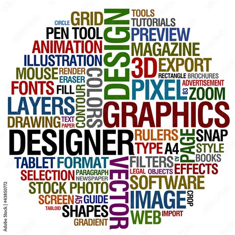 Graphic Design Words Illustration Stock Adobe Stock