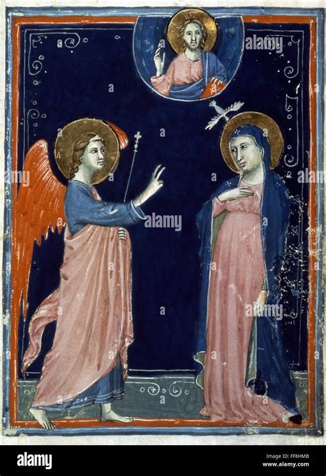 The Annunciation Nflorentine Manuscript Illumination Early 14th