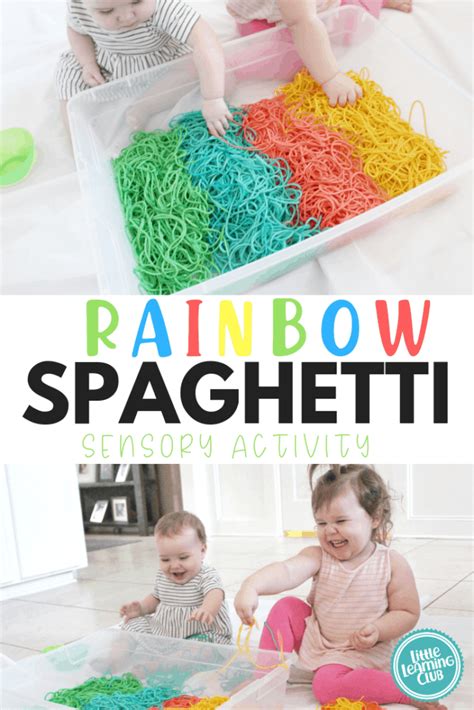 Rainbow Spaghetti Sensory Activity Little Learning Club