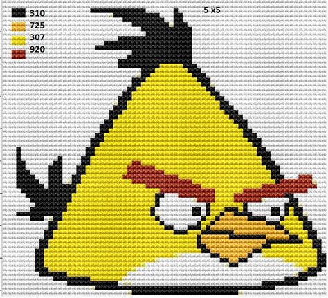 An Angry Bird Is Depicted In The Cross Stitch Pattern Which Has Been