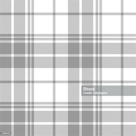 Plaid Pattern Background Seamless Grey And White Summer Tartan Check