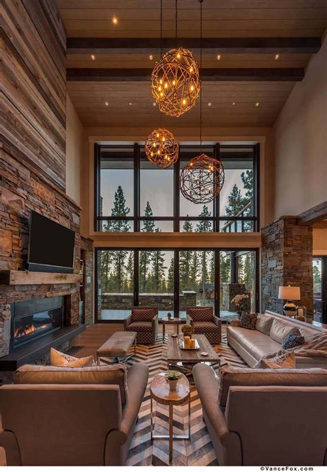 Modern Cabin Living Room Awesome Brilliantly Designed Mountain Modern