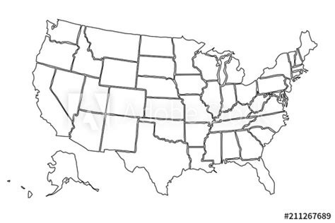 Mapa Blanco De Estados Unidos De América Buy This Stock