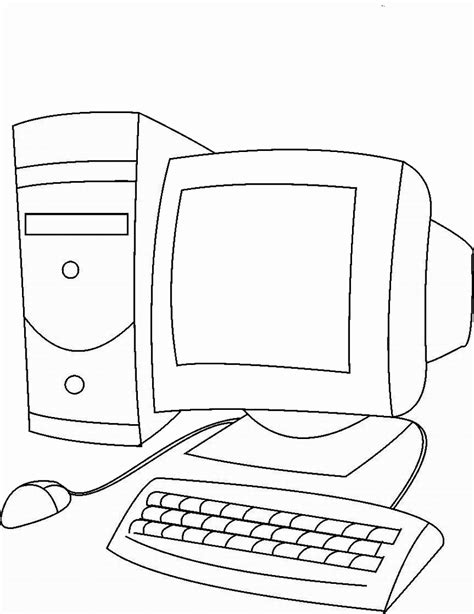 Students will color each part of the computer a different color. Computers Coloring Pages