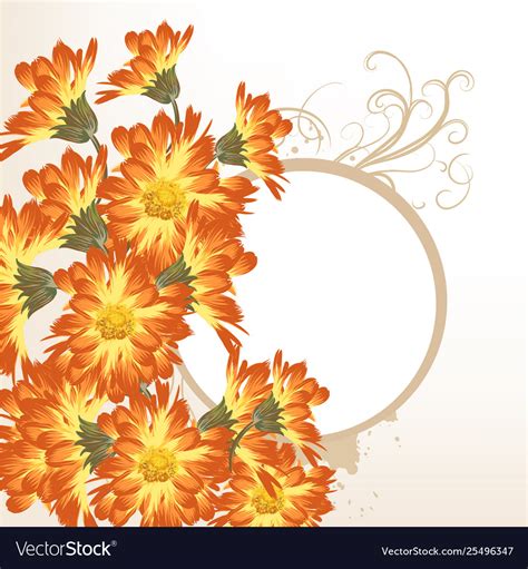 Floral Background With Orange Flowers Royalty Free Vector