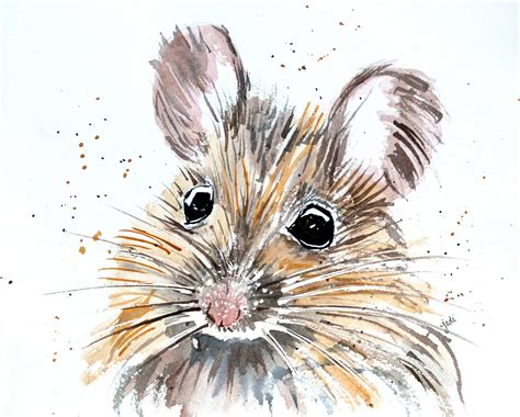 Mouse Watercolor Print Of Original Painting Watercolor Mouse Etsy
