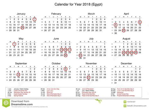 Calendar Of Year 2018 With Public Holidays And Bank Holidays For Stock