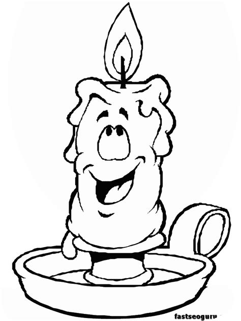 Coloring pages to download and print. Christmas Candles with face coloring pages - Printable ...