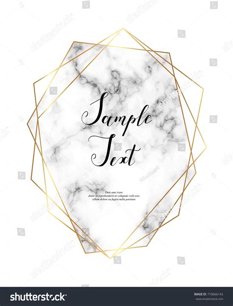 Marble Polygonal Frame Gold Glitter Triangles Stock Vector Royalty