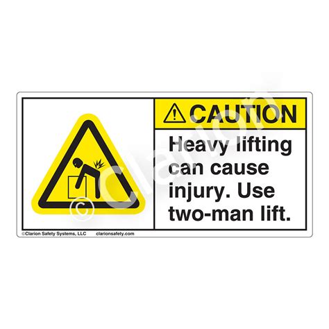 Cautionheavy Lifting Can H5101 Ay3ch Label